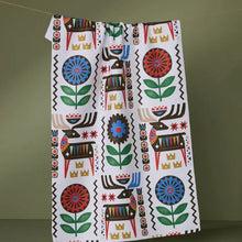 Load image into Gallery viewer, Geometry- Folk Deer Tea Towel