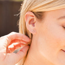 Load image into Gallery viewer, Silver Cz Triple Baguette Stud Earrings