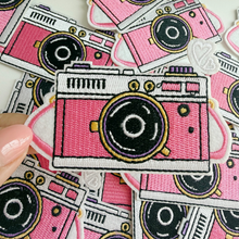 Load image into Gallery viewer, TEELUX - 3" Camera in Pink - Embroidered Hat Patch