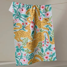 Load image into Gallery viewer, Geometry- Cheetah Haven Tea Towel
