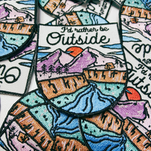 Load image into Gallery viewer, TEELUX - 2.5" I'd Rather be OUTSIDE - Embroidered Hat Patch: Embroidered Patch