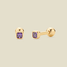 Load image into Gallery viewer, Made By Mary - February Birthstone Stud Earrings