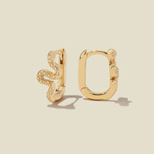 Load image into Gallery viewer, Made By Mary - Snake Hoop Earrings: Gold