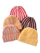 Load image into Gallery viewer, Funkyrel® Atzbranding Limited - Haila - Color-block Striped Cuffed Knitted Beanie - Warm & Stylish: Yellow