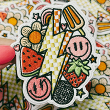 Load image into Gallery viewer, TEELUX - 3" Happy Summertime - Embroidered Hat Patch: Embroidered Patch