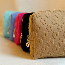 Load image into Gallery viewer, Ellison+Young - Embossed Daisy Blossom Cosmetic Case: Taupe