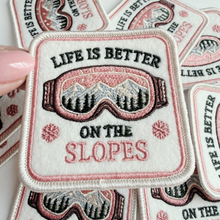 Load image into Gallery viewer, TEELUX - 2.5" Life is Better on the Slopes - Embroidered Hat Patch