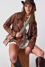 Load image into Gallery viewer, FREE PEOPLE - Jealousy Leather Moto Jacket - Washed Wine
