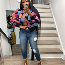 Load image into Gallery viewer, ACCITY - FLORAL SWEATER CARDIGAN FALL CLOTHING WOMENS_CWOCO0094: BLACKROSE / (XL) 1