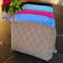 Load image into Gallery viewer, Ellison+Young - Embossed Daisy Blossom Cosmetic Case: Black