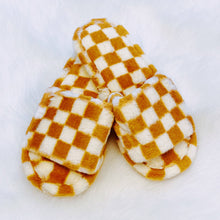 Load image into Gallery viewer, Ellison+Young - Luxe Lounge Checker Cozy Slipper: Sweet Brown / L/XL