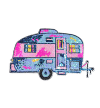 Load image into Gallery viewer, ABLNco - Trailer Camper Camping Pink Sequin Patch - Large