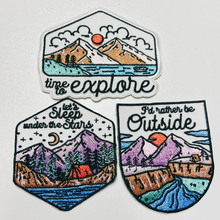 Load image into Gallery viewer, TEELUX - 2.5" I'd Rather be OUTSIDE - Embroidered Hat Patch: Embroidered Patch