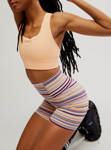 Load image into Gallery viewer, PRINTED NB BIKE SHORT / CRANBERRY STRIPE COM