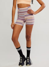 Load image into Gallery viewer, PRINTED NB BIKE SHORT / CRANBERRY STRIPE COM