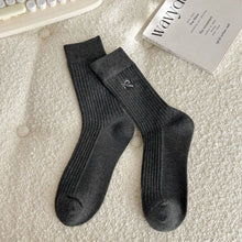 Load image into Gallery viewer, ACCITY -CREAM EMBROIDERED BLACK BOW SOCKS
