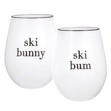 Load image into Gallery viewer, SANTA BARBARA DESIGN STUDIO - Ski Bunny/Ski Bum Wine Glasses - Set of 2
