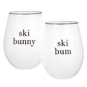 SANTA BARBARA DESIGN STUDIO - Ski Bunny/Ski Bum Wine Glasses - Set of 2