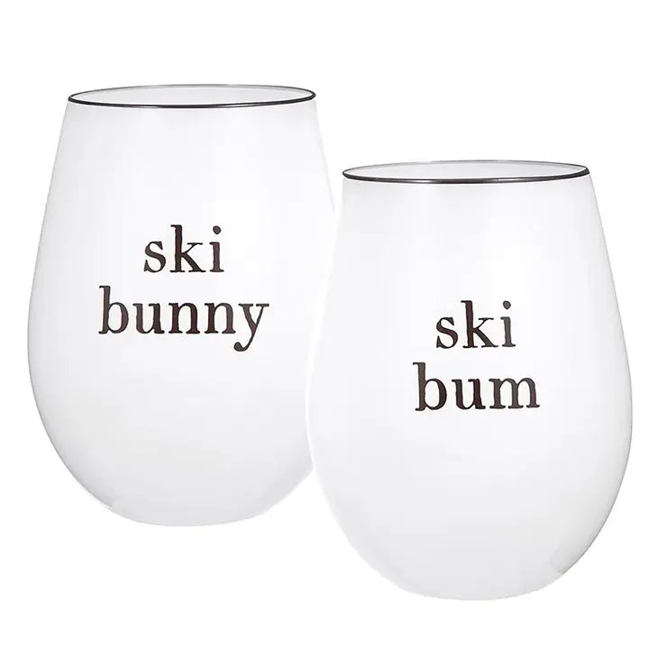 SANTA BARBARA DESIGN STUDIO - Ski Bunny/Ski Bum Wine Glasses - Set of 2