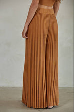 Load image into Gallery viewer, By Together - W1658 | Knit Acrylic Sweater Ribbed Flare Pants: Camel / L
