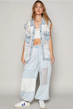 Load image into Gallery viewer, FREE PEOPLE - Oversize Lace Contrast Denim Vest
