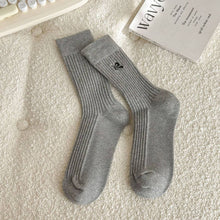 Load image into Gallery viewer, ACCITY -CREAM EMBROIDERED BLACK BOW SOCKS
