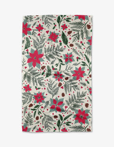 Geometry - Woodland Poinsettia Tea Towel