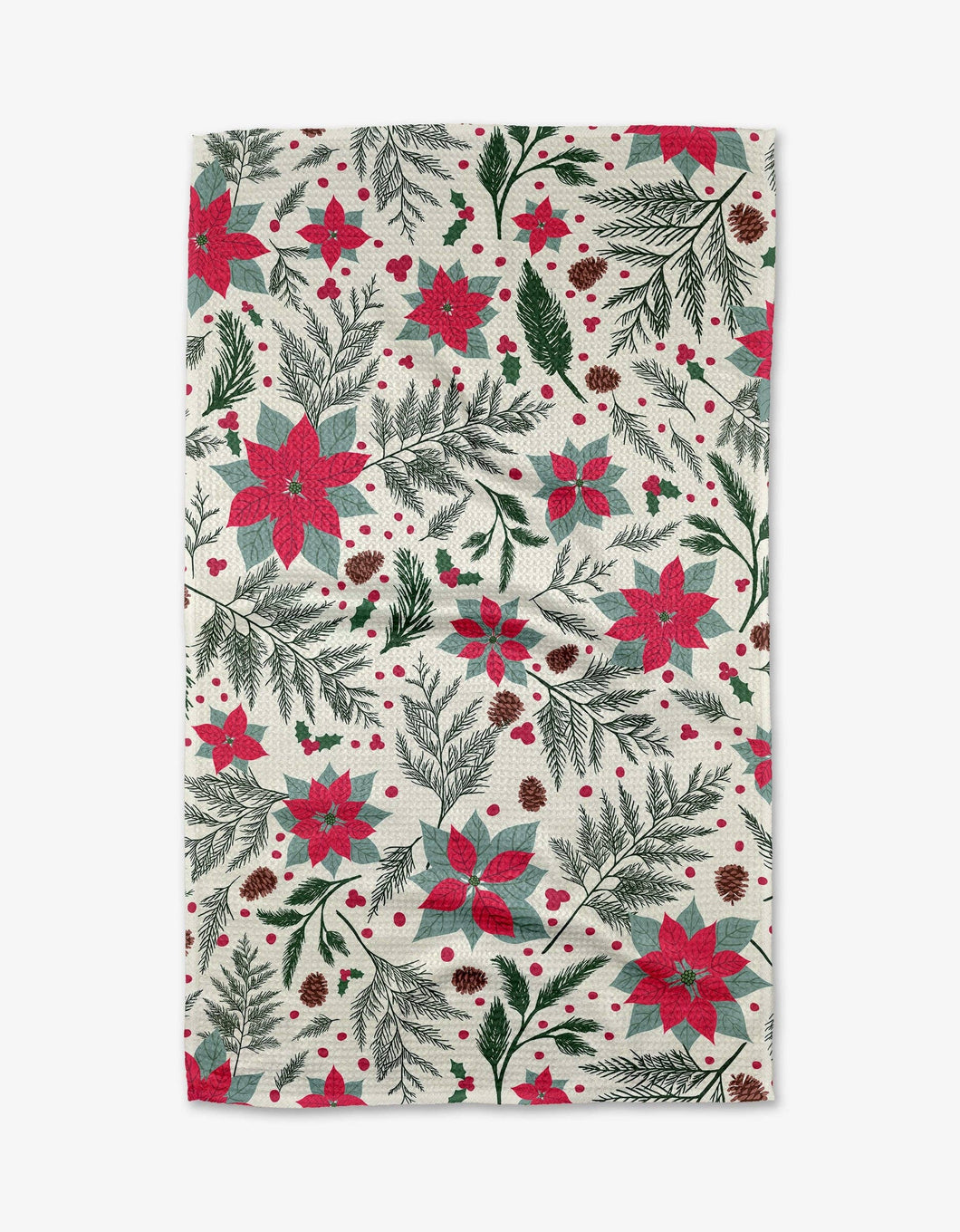 Geometry - Woodland Poinsettia Tea Towel
