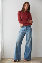 Load image into Gallery viewer, By Together - S1228 | Knit Seamless Jacquard Mock Neck Long Sleeve Top: Cream / ML
