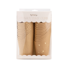 Load image into Gallery viewer, My Mind’s Eye - PLCC1636 - Gold Foil Kraft Dots and Stripes Charcuterie Cups (24ct)
