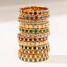 Load image into Gallery viewer, Made By Mary - September Birthstone Eternity Ring: Gold Vermeil / 7
