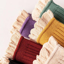 Load image into Gallery viewer, ACCITY - RED RUFFLE EDGE LACE MID-CREW SOCKS
