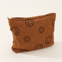Load image into Gallery viewer, ACCITY - SIMPLE SMILEY FACE LARGE COSMETIC BAG_CWAB1036: Beige / (OS) 1
