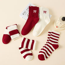 Load image into Gallery viewer, ACCITY - RED STRIPED/WHITE HEEL ALL-MATCH MID-CALF SOCKS_CWMS1371: TYPE4 / (OS) 1
