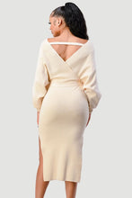 Load image into Gallery viewer, PRIVY - Luxe V Neck Sweater Dress
