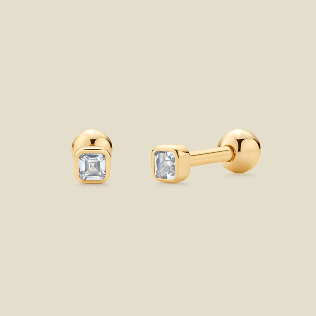 Made By Mary - March Birthstone Stud Earrings