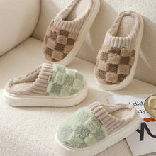 Load image into Gallery viewer, ACCITY - CHECKERED FUZZY WARMIES SLIPPERS- SIZE 6
