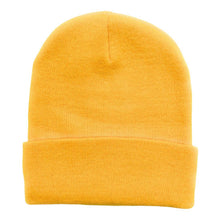Load image into Gallery viewer, The Park Wholesale - Beanies Caps Toboggan Cuffed Soft Knit in Bulk Multi-Color Plain Blank Wholesale: Gold
