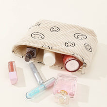 Load image into Gallery viewer, ACCITY - SIMPLE SMILEY FACE LARGE COSMETIC BAG_CWAB1036: Beige / (OS) 1
