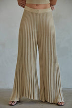 Load image into Gallery viewer, By Together - W1658 | Knit Acrylic Sweater Ribbed Flare Pants: Taupe / L
