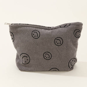 ACCITY - SIMPLE SMILEY FACE LARGE COSMETIC BAG_CWAB1036: Beige / (OS) 1