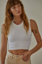 Load image into Gallery viewer, By Together - S1106N | Knit Seamless Ribbed Round Neck Sleeveless Top: Black / ML
