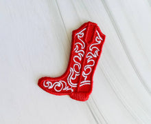 Load image into Gallery viewer, R &amp; R Stitched - Cowgirl boot embroidered hat patch: Orange
