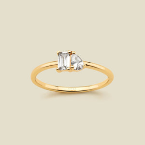 Made By Mary - Toi et Moi Ring: Gold Vermeil / 7