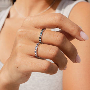 Made By Mary - September Birthstone Eternity Ring: Gold Vermeil / 7