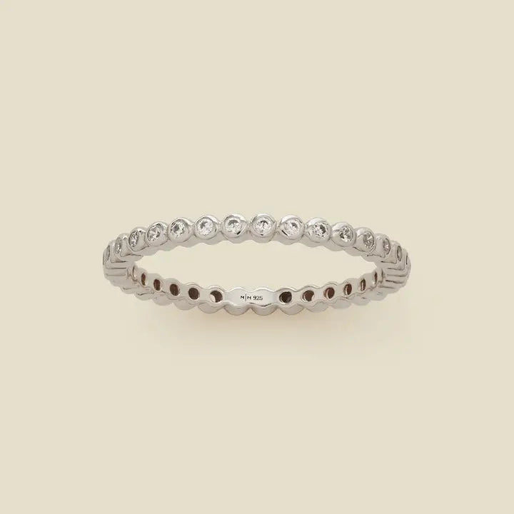 Silver Cz Poppy Eternity Band Ring