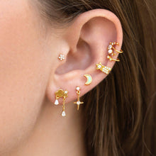 Load image into Gallery viewer, Girls Crew - Mini Opal Moon Studs: Gold

