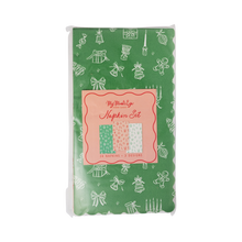Load image into Gallery viewer, My Mind’s Eye - COZ1339 - Pink and Green Christmas Print Dinner Napkins
