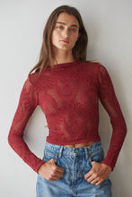 Load image into Gallery viewer, By Together - S1228 | Knit Seamless Jacquard Mock Neck Long Sleeve Top: Merlot / ML

