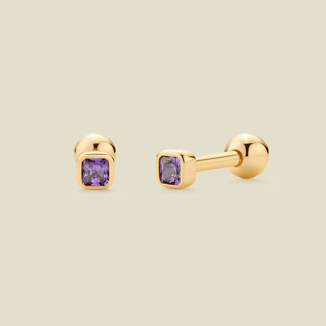 Made By Mary - February Birthstone Stud Earrings